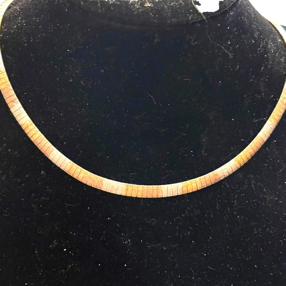 Stering silver Italy 925 Tri color choker necklace